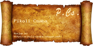 Pikoli Csaba névjegykártya